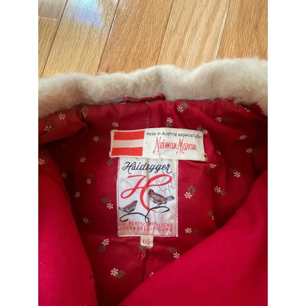 RARE Neiman Marcus‎ Haidegger Austrian Wool Peacoat Kids Size 65, embroidery